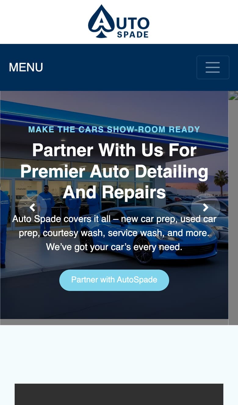 AutoSpade mobile view