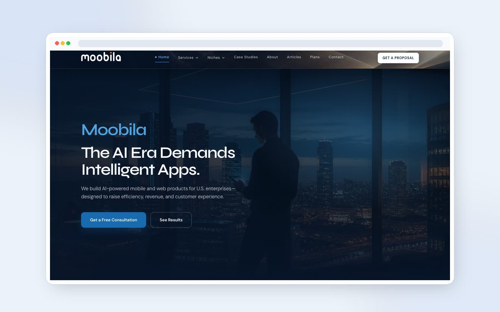 Moobila desktop view