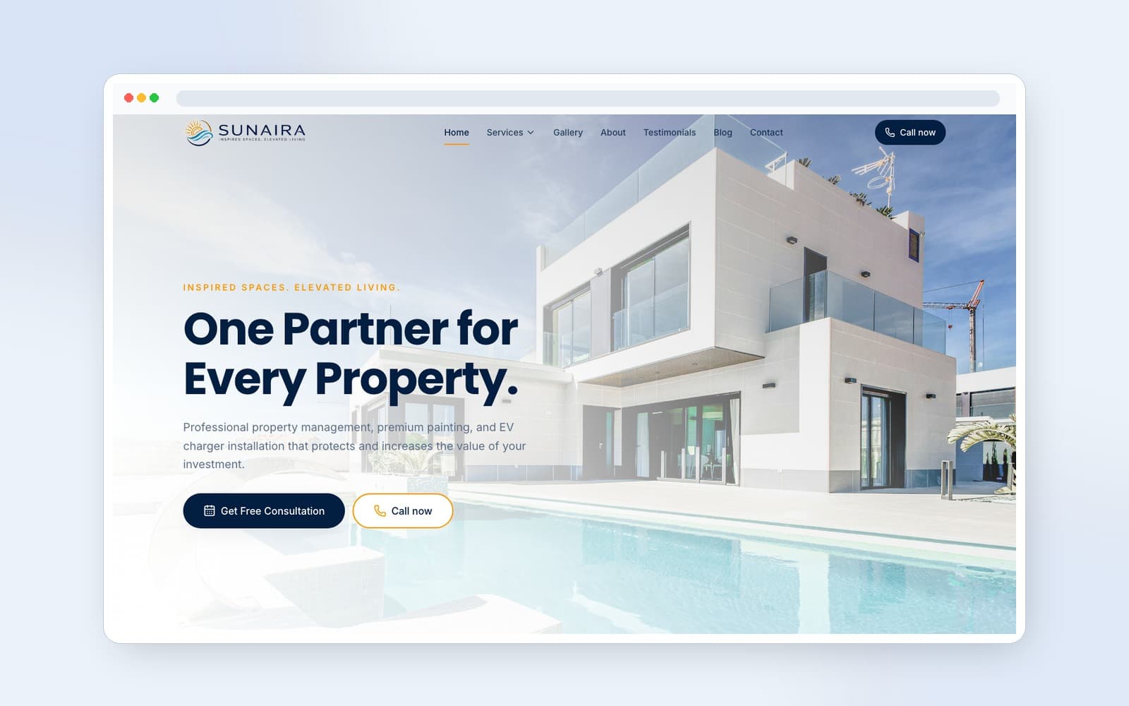 Sunaira Homes desktop view