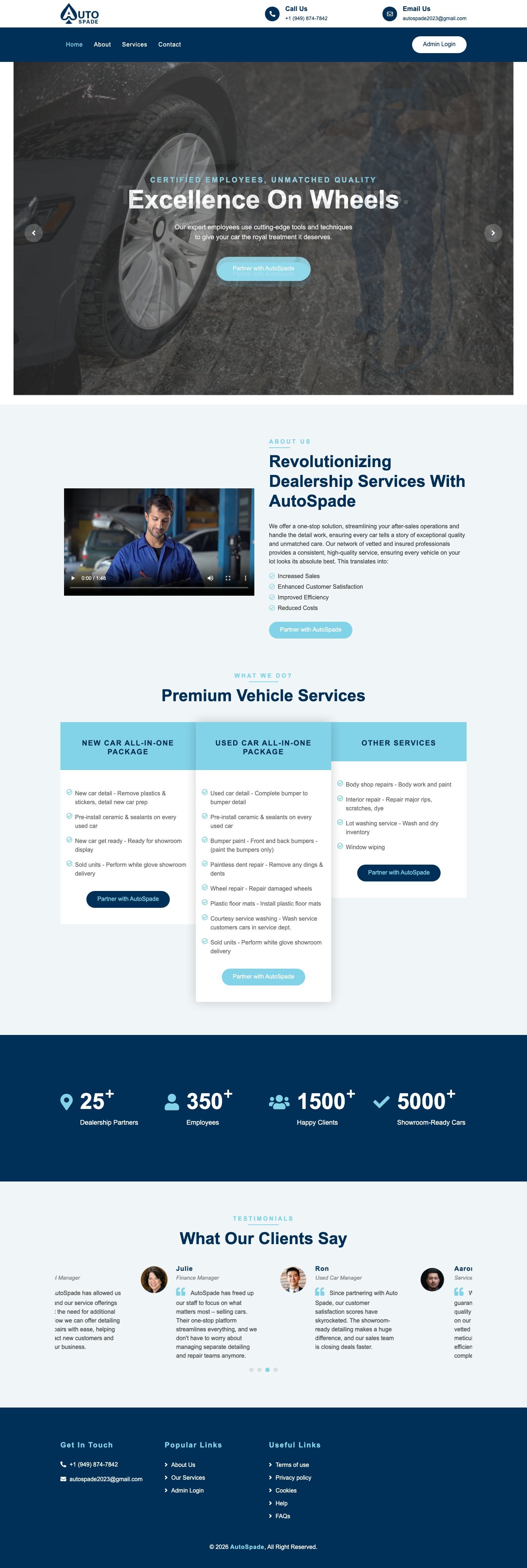 AutoSpade — full page design